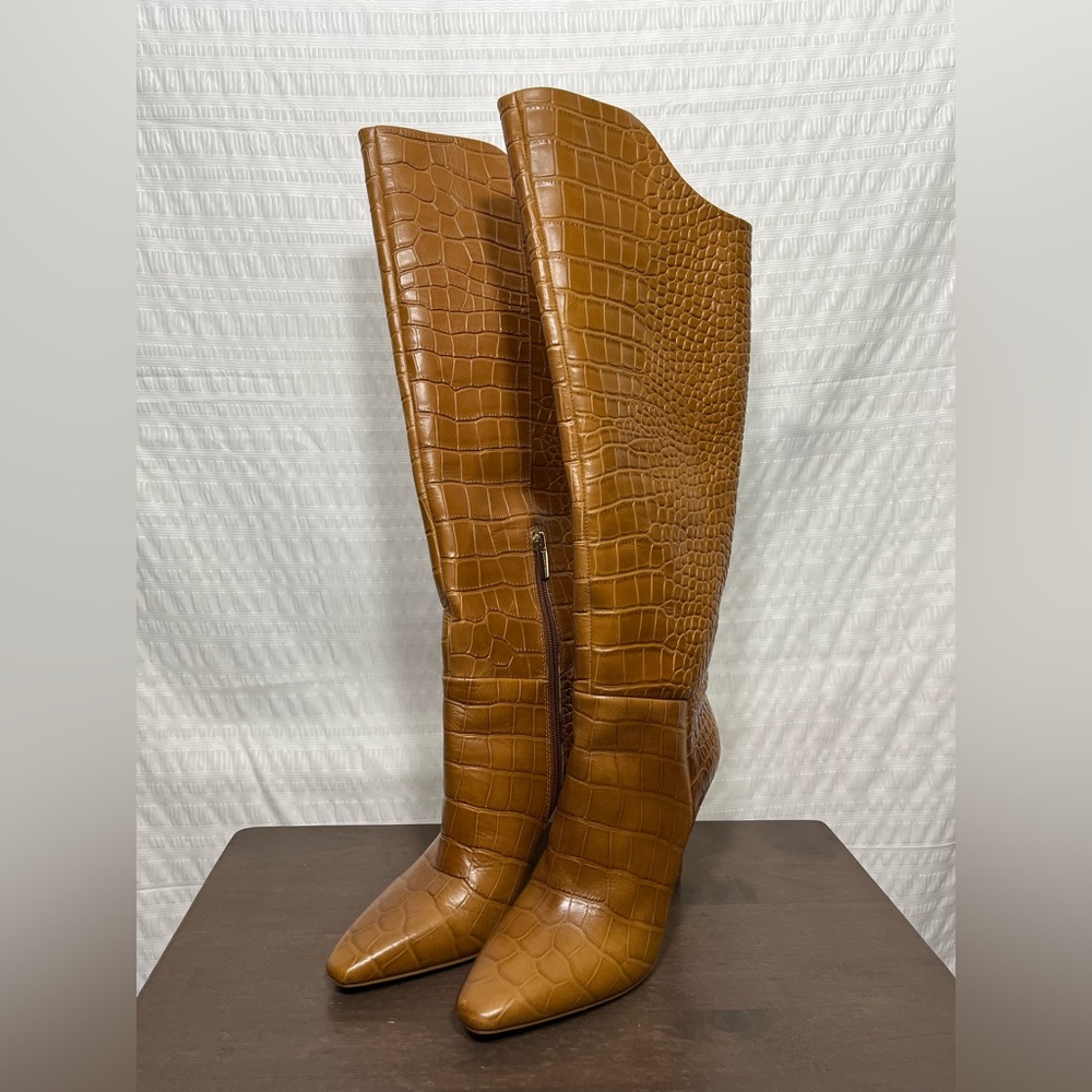 Vince Camuto Fenindy Tawny Birch Pointed Toe Stiletto High Heel Tall Boot 7.5